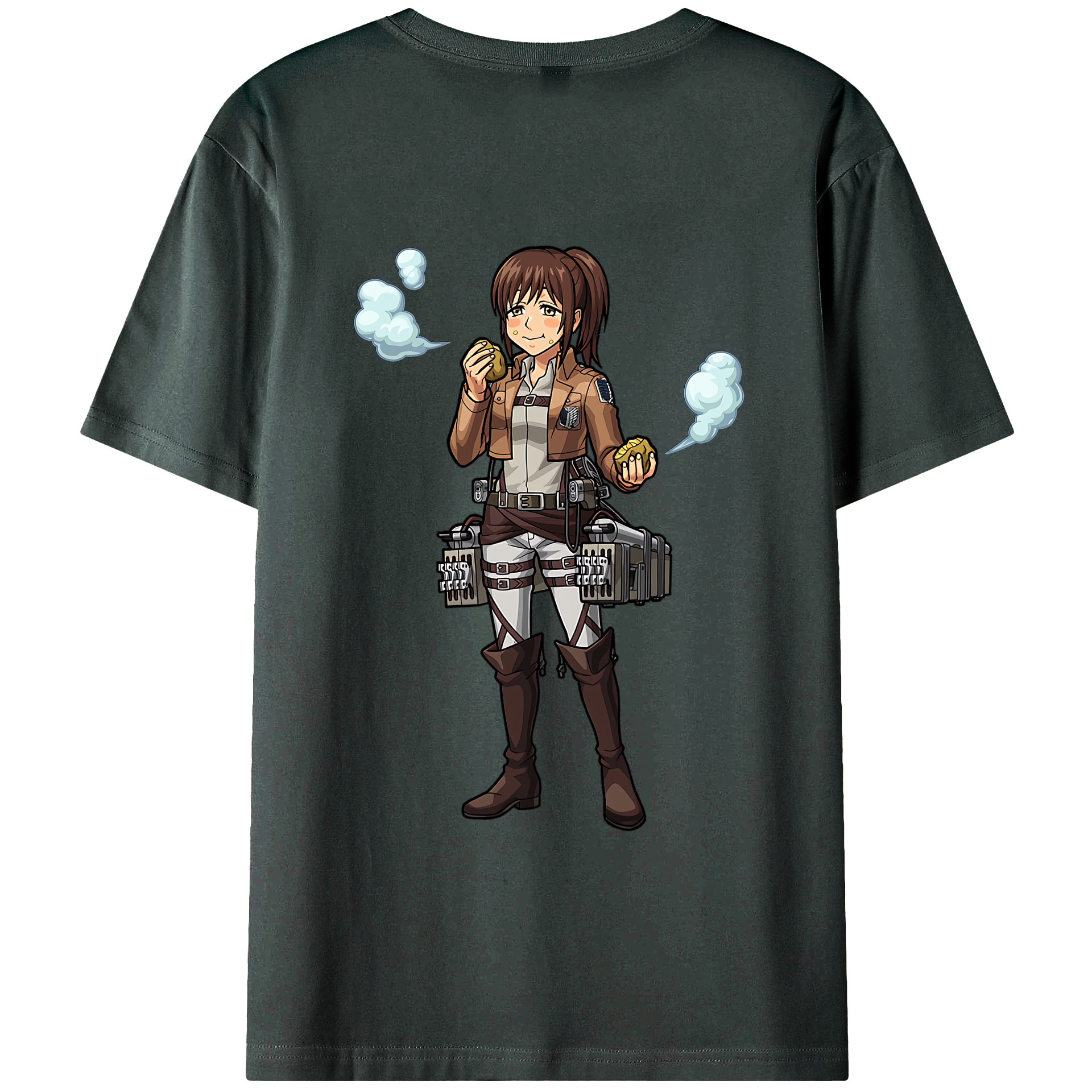 （画像用） 進撃の巨人 サシャ·ブラウス Attack on Titan Sasha Blaus 綿100％ メンズ半袖Tシャツ（バックプリント） 通気性